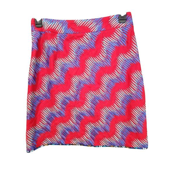 Etcetera Embroidered Linen Skirt Red Size 6 - Picture 2 of 4